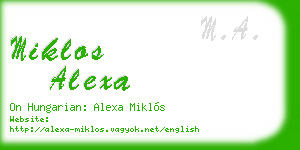 miklos alexa business card
