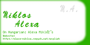 miklos alexa business card